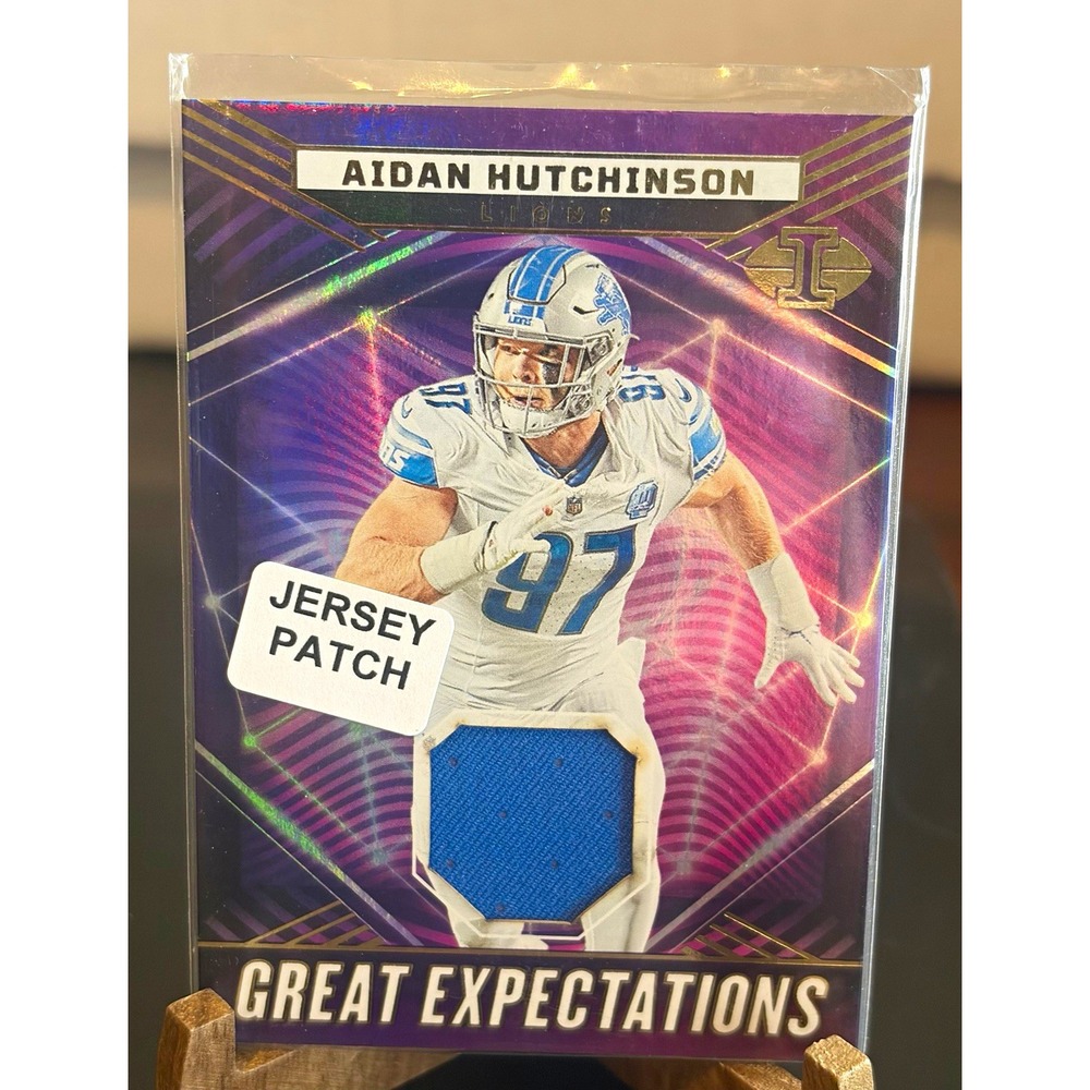 Panini 2023 Illusions Aidan Hutchinson Great Expectations Patch #GE-AHU Lions